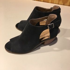 Lucky Brand NWOT Black Open (Peep) Toe Sandal Sz 8